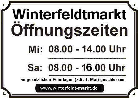 Öffnungszeiten Winterfeldtmarkt auf dem Winterfeldplatz